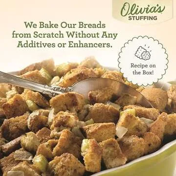 Olivia's Croutons Gluten Free Stuffing Mix - Rosemary & Sage Herb Seasoned Dressing - Vegetarian, Preservative Free, 9 Ounce (Pack of 2)