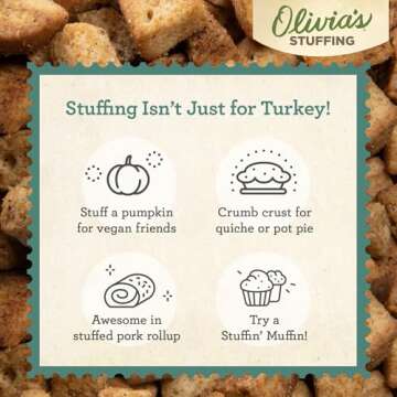 Olivia's Croutons Gluten Free Stuffing Mix - Rosemary & Sage Herb Seasoned Dressing - Vegetarian, Preservative Free, 9 Ounce (Pack of 2)