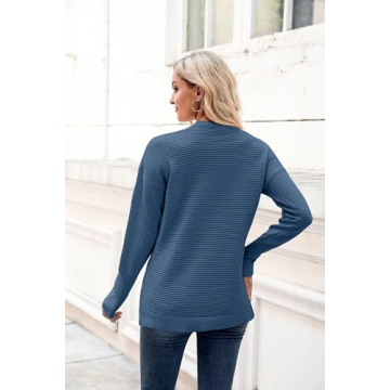 Fall Casual Ribbed Knit Sweater for Women