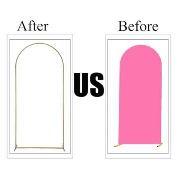 Quoyiyo Set of 3 Wedding Arch Cover,Arch Backdrop Cover Stretchy Wedding Arch Stand Cover for Birthday Party Ceremony Banquet Decoration(Pink)