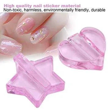 2pcs Nail Embossed Nail Bending Star Heart Shape Nail Art Metal Frame Bending Nail Art Equipment Manicure Tool for Household, Nail Salon