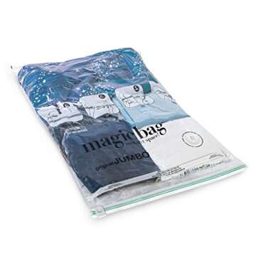 MagicBag Smart Design Instant Space Saver Storage - Flat Jumbo - Set of 4 Bags Total - Airtight Doub...