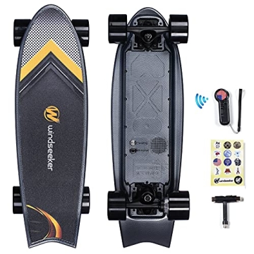 Windseeker Electric Skateboard, 450W Brushless Motor, 18.6 MPH & 7.5 Miles Range
