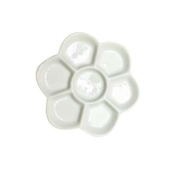 Yuauy 3.4" Diameter Flower Paint Palette Glazed Watercolor Painting Mixing Ceramic Palette