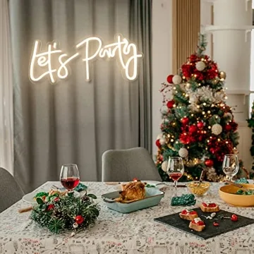 Lets Party Neon Sign for Birthday and Event Decor