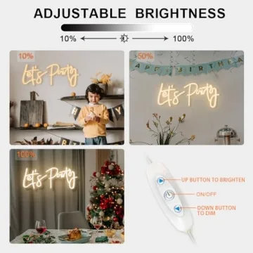 Lets Party Neon Sign for Birthday and Event Decor