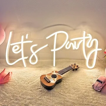 Lets Party Neon Sign for Birthday and Event Decor