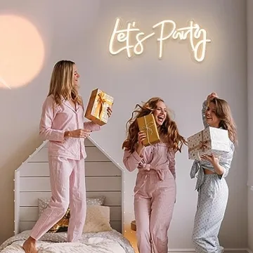 Lets Party Neon Sign for Birthday and Event Decor