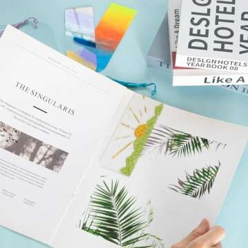 RAHATA Acrylic Bookmarks Blanks Bulk 50PCS Semicircle Clear Bookmark Plastic Blank 25 Sets with 5 Co...