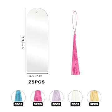 Artistic RAHATA Acrylic Blank Bookmarks - 50pcs Clear