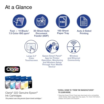 Epson WorkForce WF-2960 All-in-One Printer for Home & Office