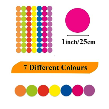 1827 Color Coding Labels - 7 Bright Neon Colors, Easy Print or Write