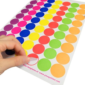 1827 Color Coding Labels - 7 Bright Neon Colors, Easy Print or Write