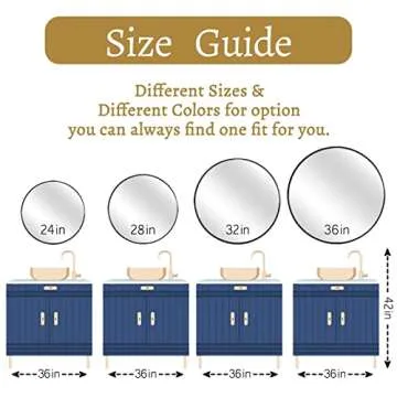 NeuType Round Mirror Circle Mirror 32 Inch Aluminum Alloy Frame Wall Mirror Large Vanity Hanging Decorative Mirrors for Entryway, Bathroom, Bedroom, Living Room, Black