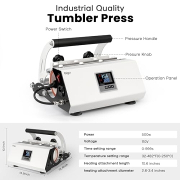 Gigu Tumbler Heat Press Ideal for Custom Sublimation Gifts