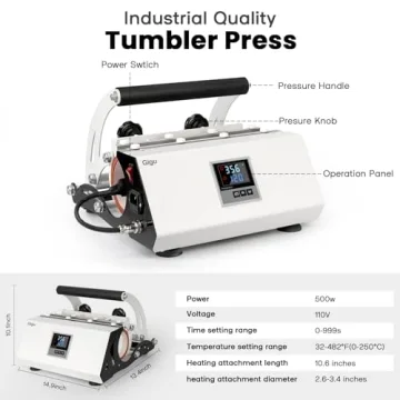 Gigu Tumbler Heat Press Ideal for Custom Sublimation Gifts