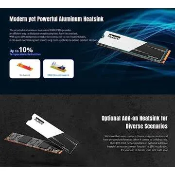 KLEVV CRAS C910 4TB M.2 2280 SLC Cache NVMe PCIe Gen4x4 Laptop & Desktop Internal SSD Heatsink Included, up to 5200MB/s (K04TBM2SP0-C91)
