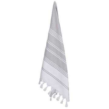 BOSPHORUS (Set of 8) Turkish Cotton Hand Face Head Guest Gym Towel Set Peshtemal Washcloth Kitchen Tea Towel Dish Cloth Set (Grey)