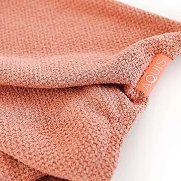 AQUIS COPPER SURE™ Rapid Dry Microfiber Hair Wrap, Button-Loop Closure Wrap Shape, Clean Towel Technology, Ultra-Absorbent