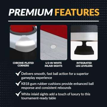 Hathaway Mirage 7.5 Ft Heavy Duty Pool Table – Includes Cue Sticks, Billiard Balls, Brush – Perfect for Professional and Family Billiards Games Room – Red Felt with Wood Finish