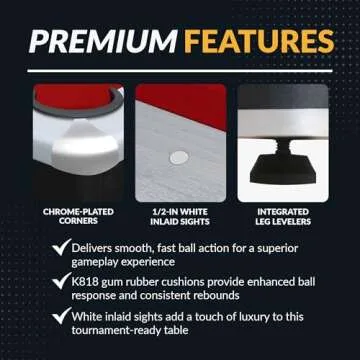 Hathaway Mirage 7.5 Ft Heavy Duty Pool Table – Includes Cue Sticks, Billiard Balls, Brush – Perfect for Professional and Family Billiards Games Room – Red Felt with Wood Finish