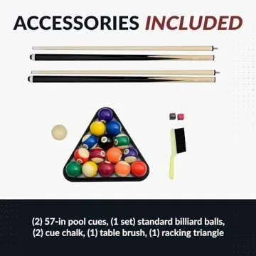 Hathaway Mirage 7.5 Ft Heavy Duty Pool Table – Includes Cue Sticks, Billiard Balls, Brush – Perfect for Professional and Family Billiards Games Room – Red Felt with Wood Finish