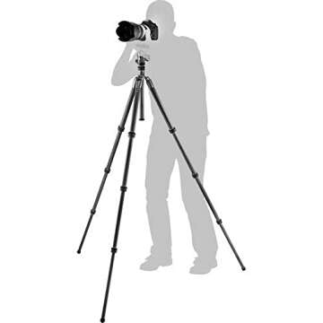 Gitzo Lightweight Series 2 Traveler Carbon Fiber Tripod with Center Ball Head, Silver & Black (GK2545T-82QDUS)