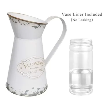 Charming Rustic Shabby Chic Metal Flower Vase