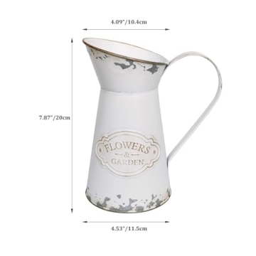 Charming Rustic Shabby Chic Metal Flower Vase