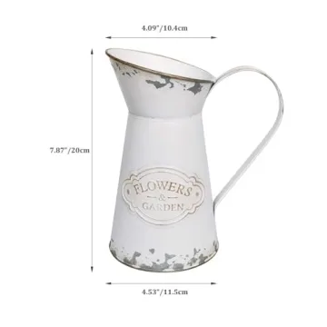 Charming Rustic Shabby Chic Metal Flower Vase