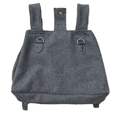 YBRR M31 Woolen Cloth Bread Bag Replica WW2 Tactical Bag Outdoor Camping Pouch, Gray