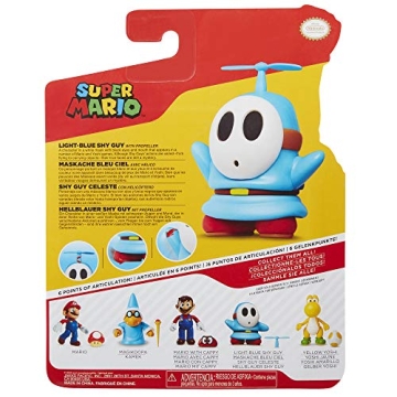 Super Mario Blue Shy Guy Poseable Figure for Kids & Collectors