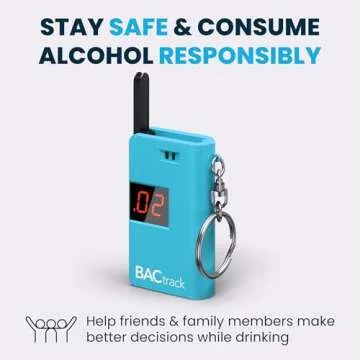 BACtrack Keychain Breathalyzer (Blue) | Ultra-Portable Pocket Keyring Alcohol Tester for Personal Use