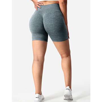 YEOREO Women Intensify Athletic Shorts Seamless Scrunch Workout Shorts High Waisted Active Gym Yoga Shorts Grey S