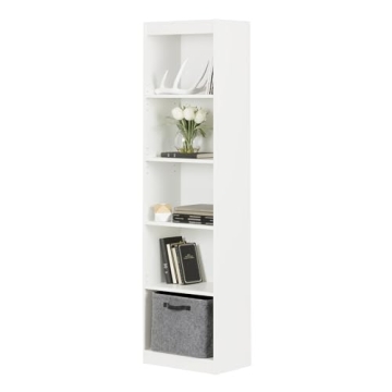 Stylish South Shore Axess 5-Shelf Narrow Bookcase