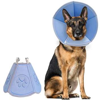 TAVAYVIP Adjustable Soft Dog Cone, Recovery Collar for Dog After Surgery Anti-Bite Lick Wound Healing, Elizabethan Collar (BE-XL)