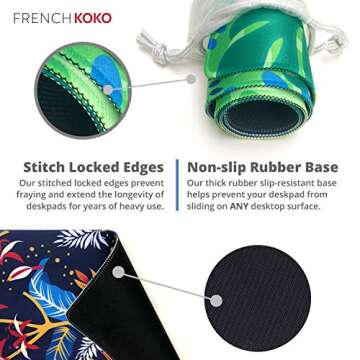 French KOKO Large Mouse Pad – Stylish Desk Mat for Everyone