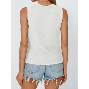 LILLUSORY Womens Crochet Tops Summer Vacation Outfits Beach Cover up Trendy Y2K Spring Sweater Vests Tie Front Clothes 2025 White L