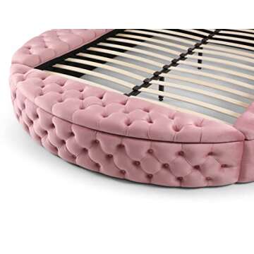 Elizabeth Pink Upholstered Round Storage Queen Bed
