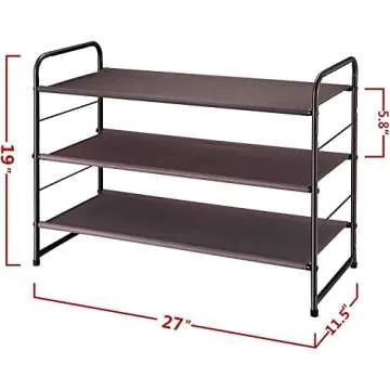 Simple Trending Stackable 3 Tier Shoe Rack for Organization