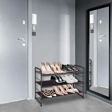 Simple Trending Stackable 3 Tier Shoe Rack for Organization