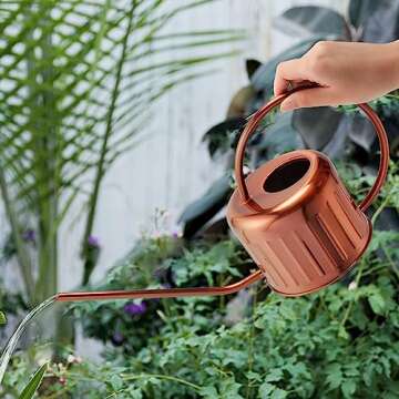 BLstyle 34oz Copper Watering Can-Small Watering Can for House Plants, Metal Watering Can with Long Spout, Indoor and Outdoor Watering Can, Flower Watering Can, Plant Watering can, Bonsai Watering can