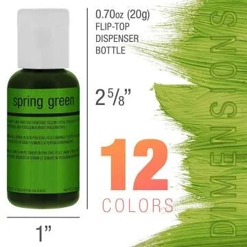 Airbrush Cake Color Set - 12 Vibrant Colors, 20ml