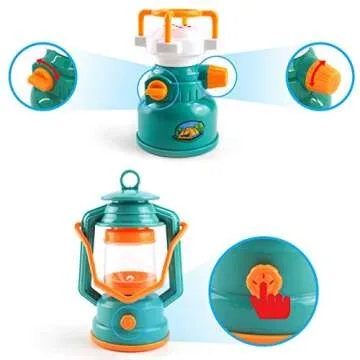 PicassoTiles PTC20 20 Piece Camping Gear Tools Adventure Set Including Walkie Talkie, Camping Tent, Binoculars, Watch, Compass & Whistle, Stove, and Other Camp Tools