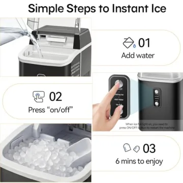 NEWBULIG Portable Nugget Ice Maker Ready in 6 Mins