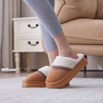 GOEWY Womens Slippers Cozy Memory Foam Shoes for Warm Indoor Outdoor Comfort