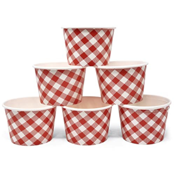 48 Count Red Gingham Ice Cream Snack Cups for Parties