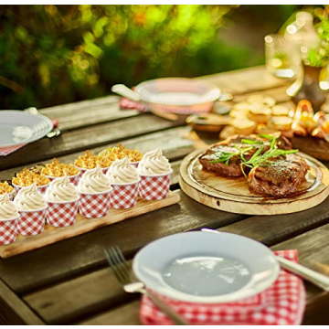 48 Count Red Gingham Ice Cream Snack Cups for Parties