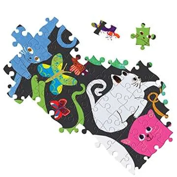 eeBoo: Piece and Love Cats at Work 1000-piece Square Adult Jigsaw Puzzle, Jigsaw Puzzle for Adults and Families, Includes Glossy, Sturdy Pieces and Minimal Puzzle Dust