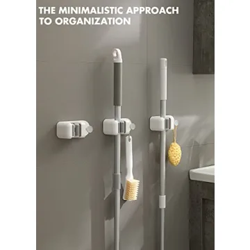 BEZOX Mop Holder - Drill-Free Wall Mount Organizer